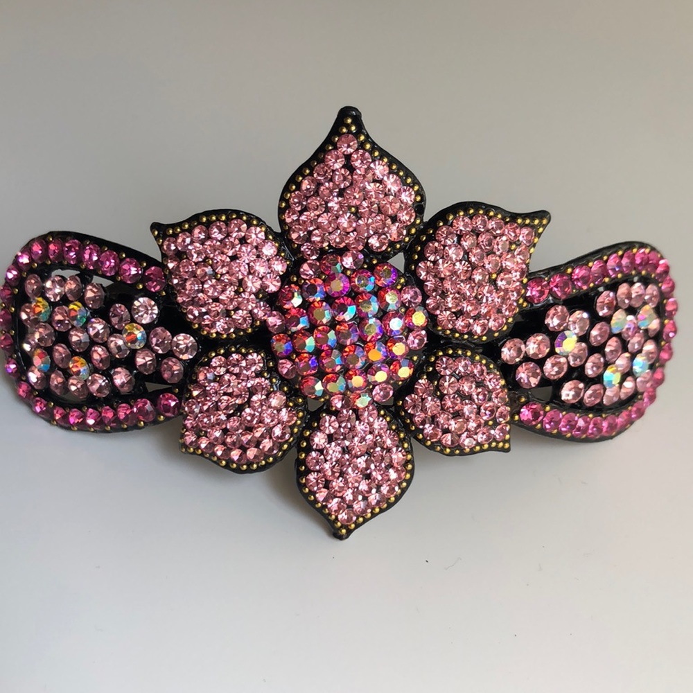 Pink Swarovski Crystal Hair Pin Accessory Clip